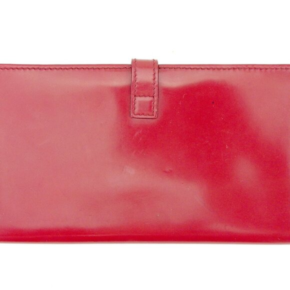 Salvatore Ferragamo Long Bill Logo Logo Plate Leather Authentic USED